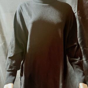 Alfani Black Turtle Neck Oversized Dolman Sleeve Sweater